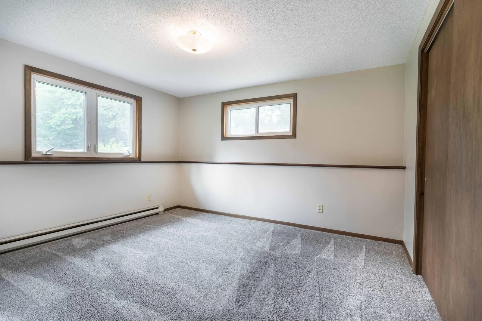 Lower-level den with closet and egress window