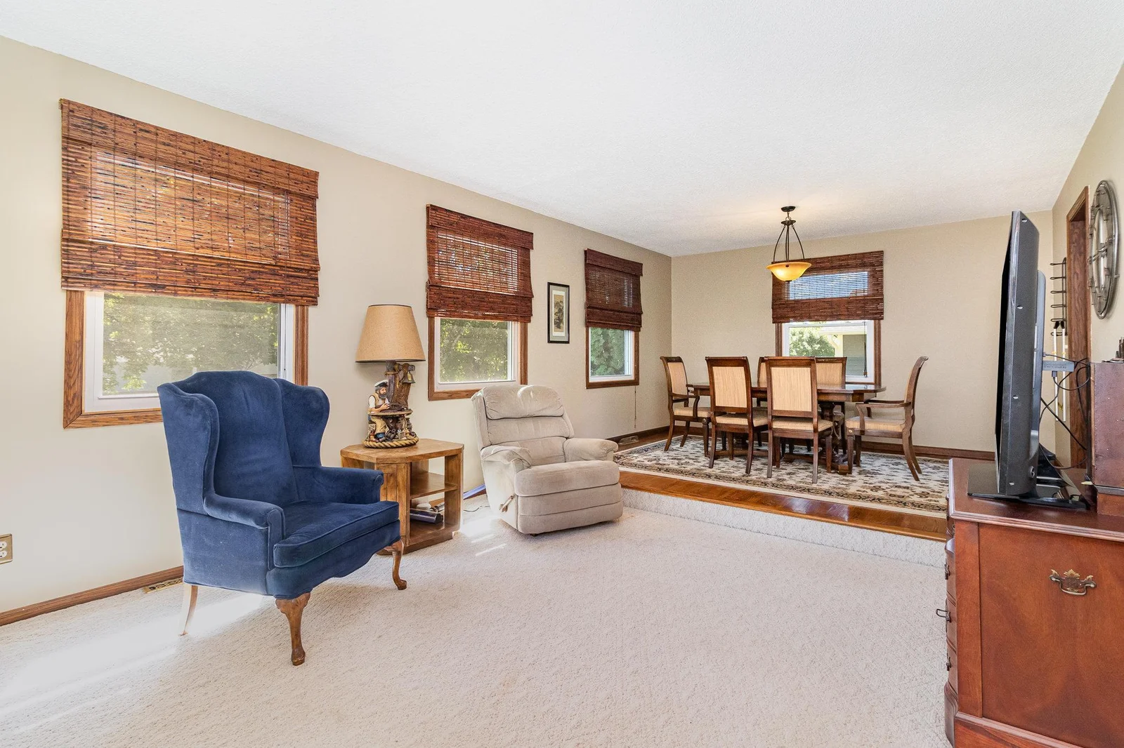 Dining Room is just a step up from Family Room