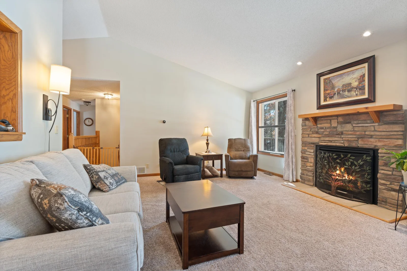 Vaulted ceilings in the living room