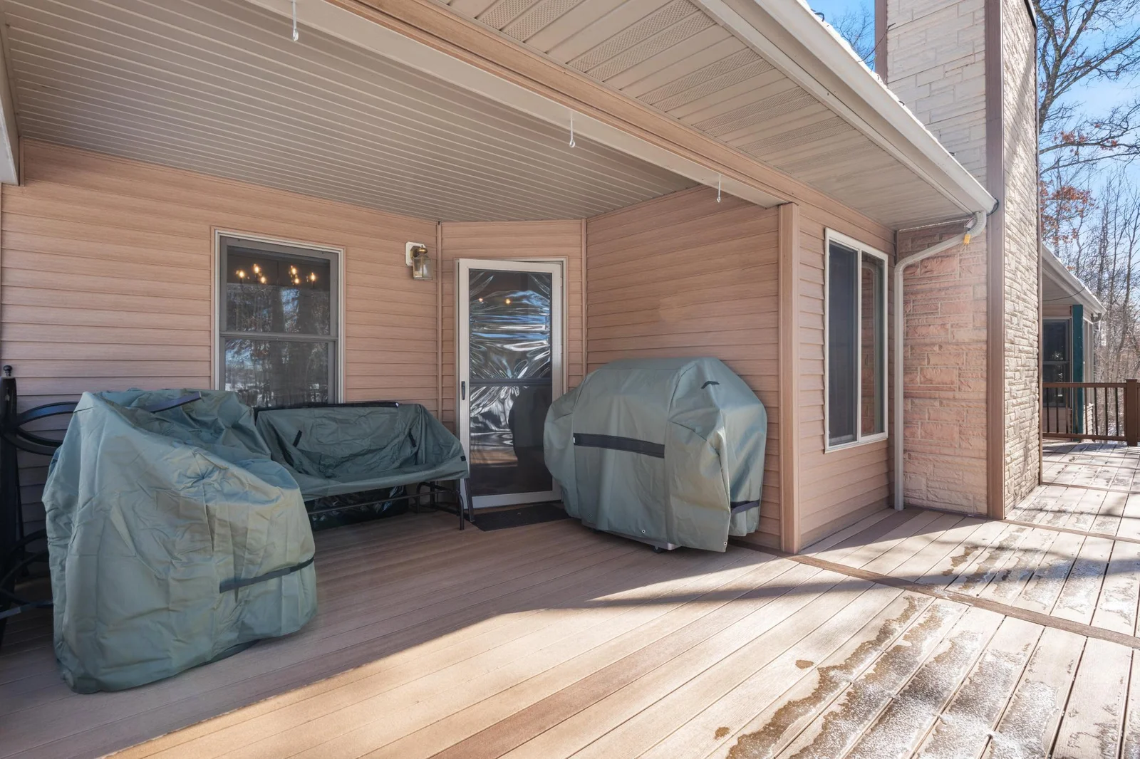 Sun protected area on the deck