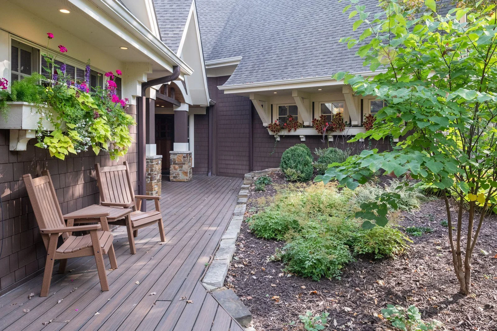 Azec decking provides a maintenance-free sidewalk.
