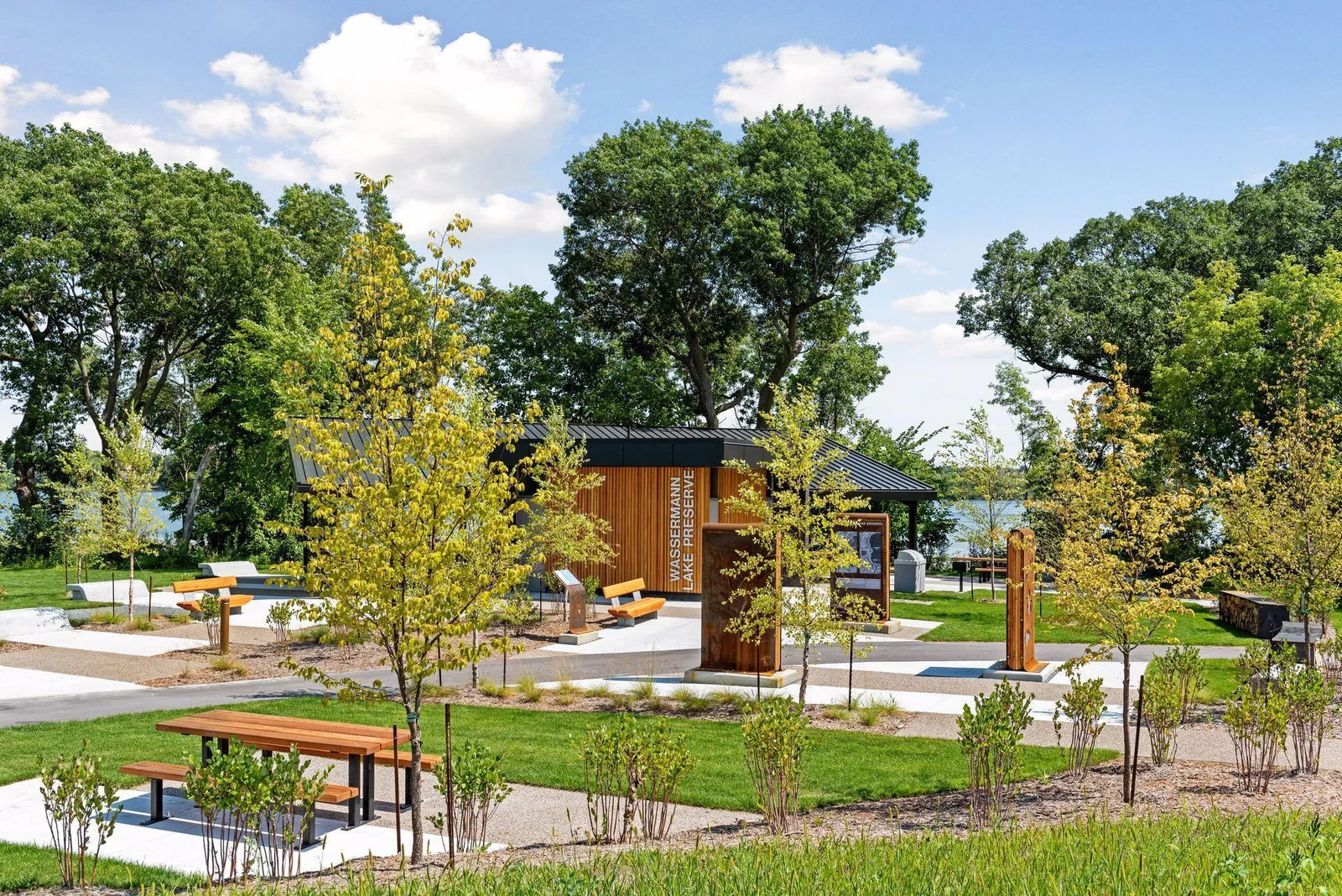 The preserve provides a variety of areas to gather, play and enjoy nature including a nature play area, prairie paths, a boardwalk, a picnic shelter and multiple gathering areas