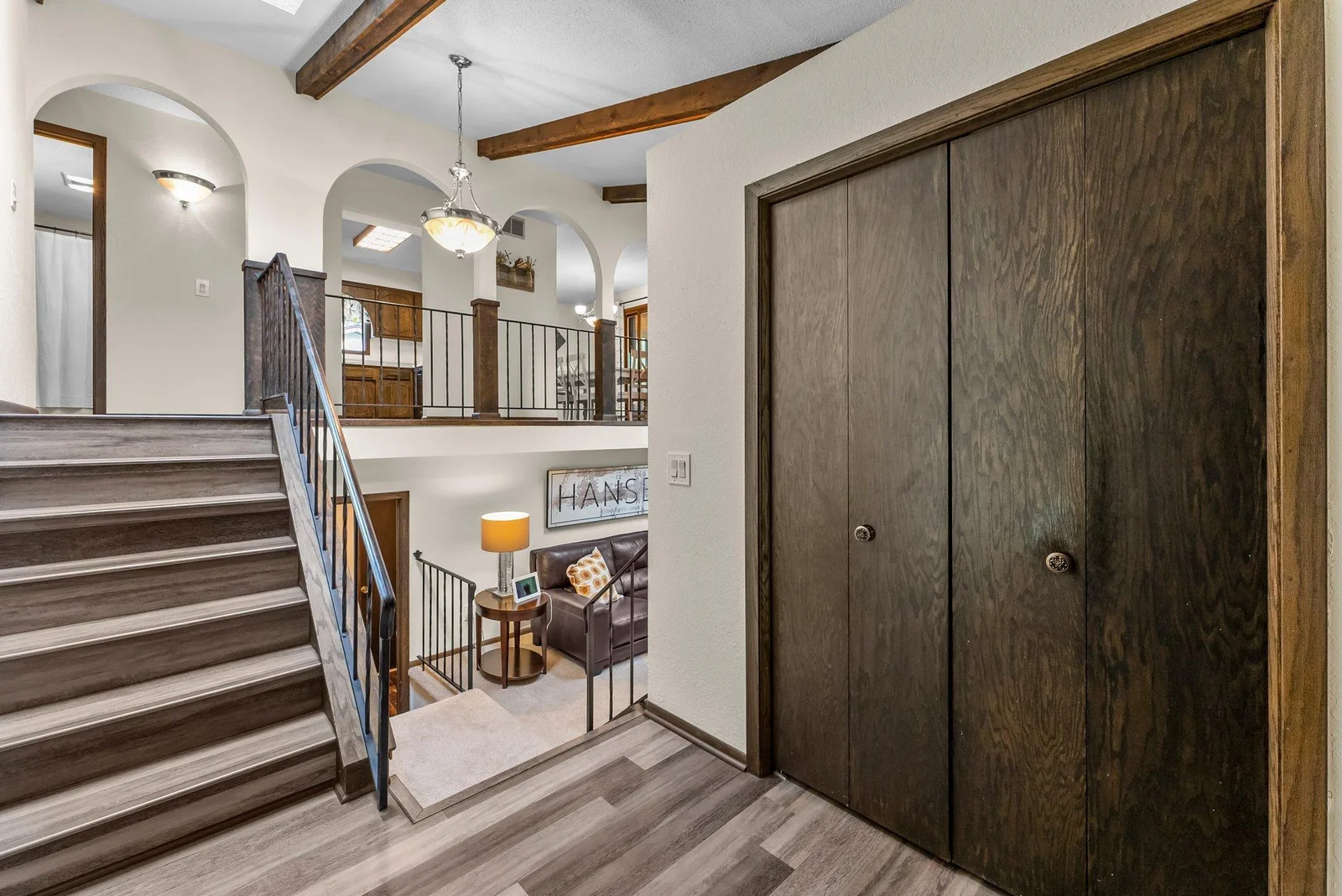 Spacious foyer with closet