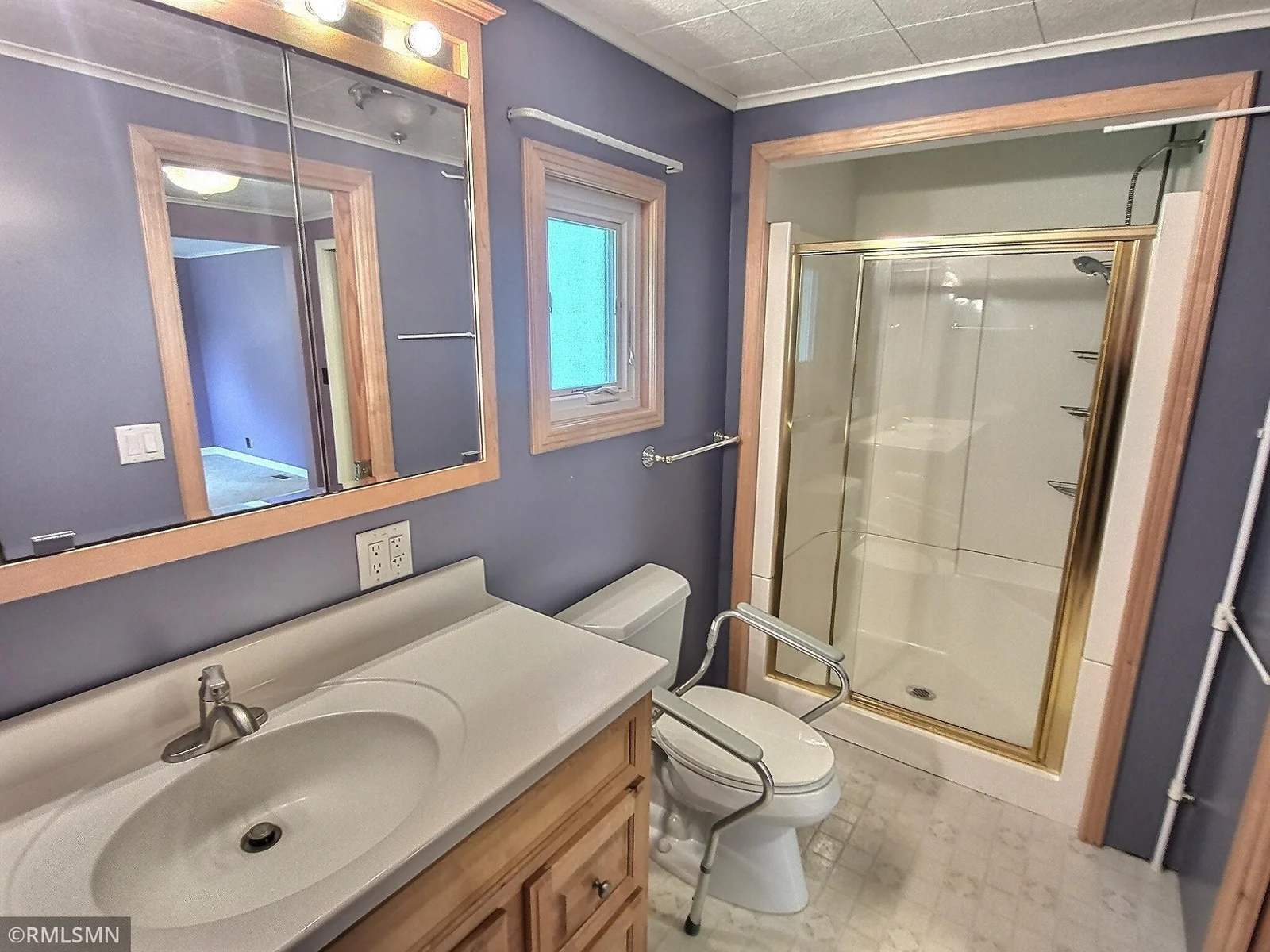 Here is the primary private bath with a large linen closet.