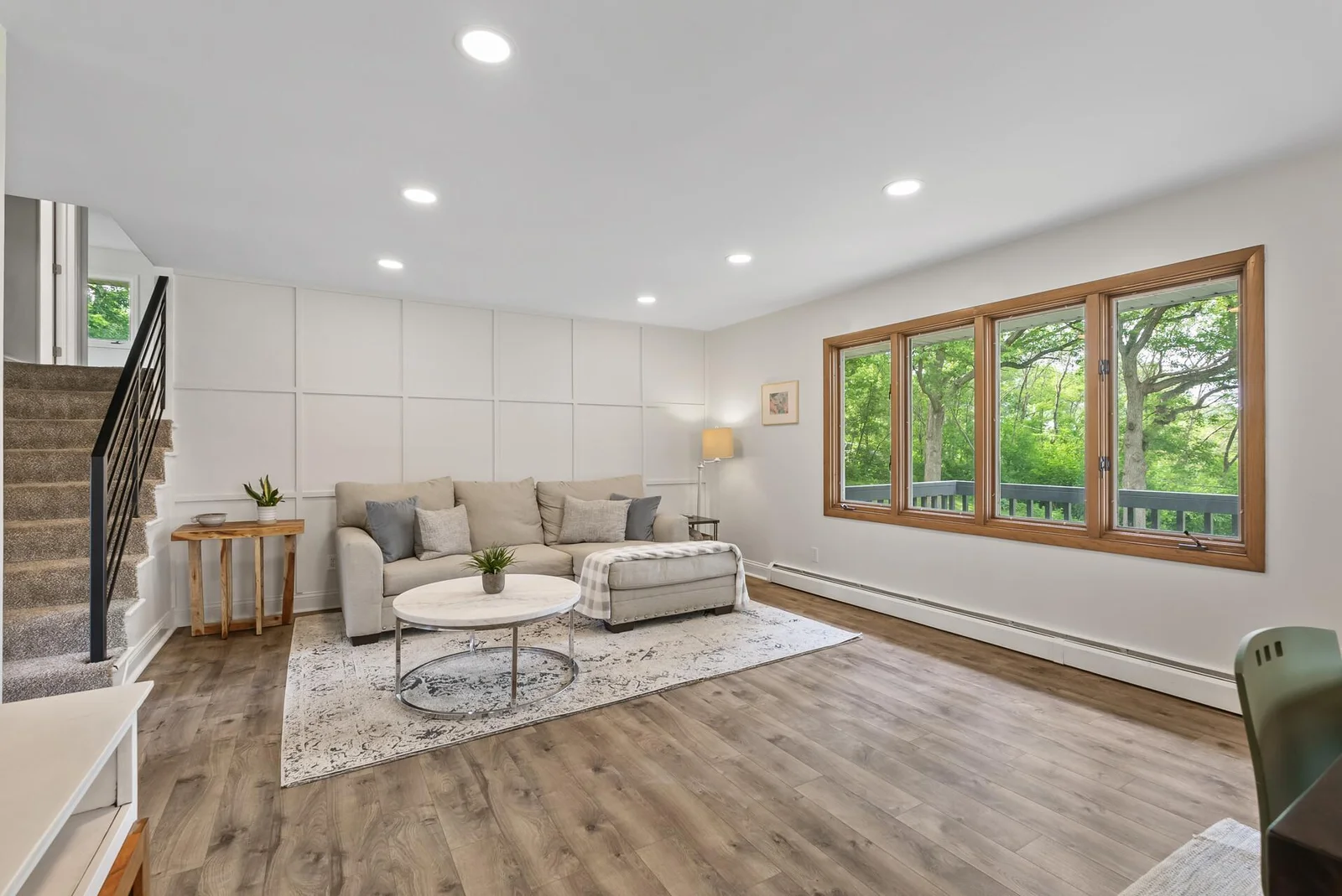 large windows to backyard