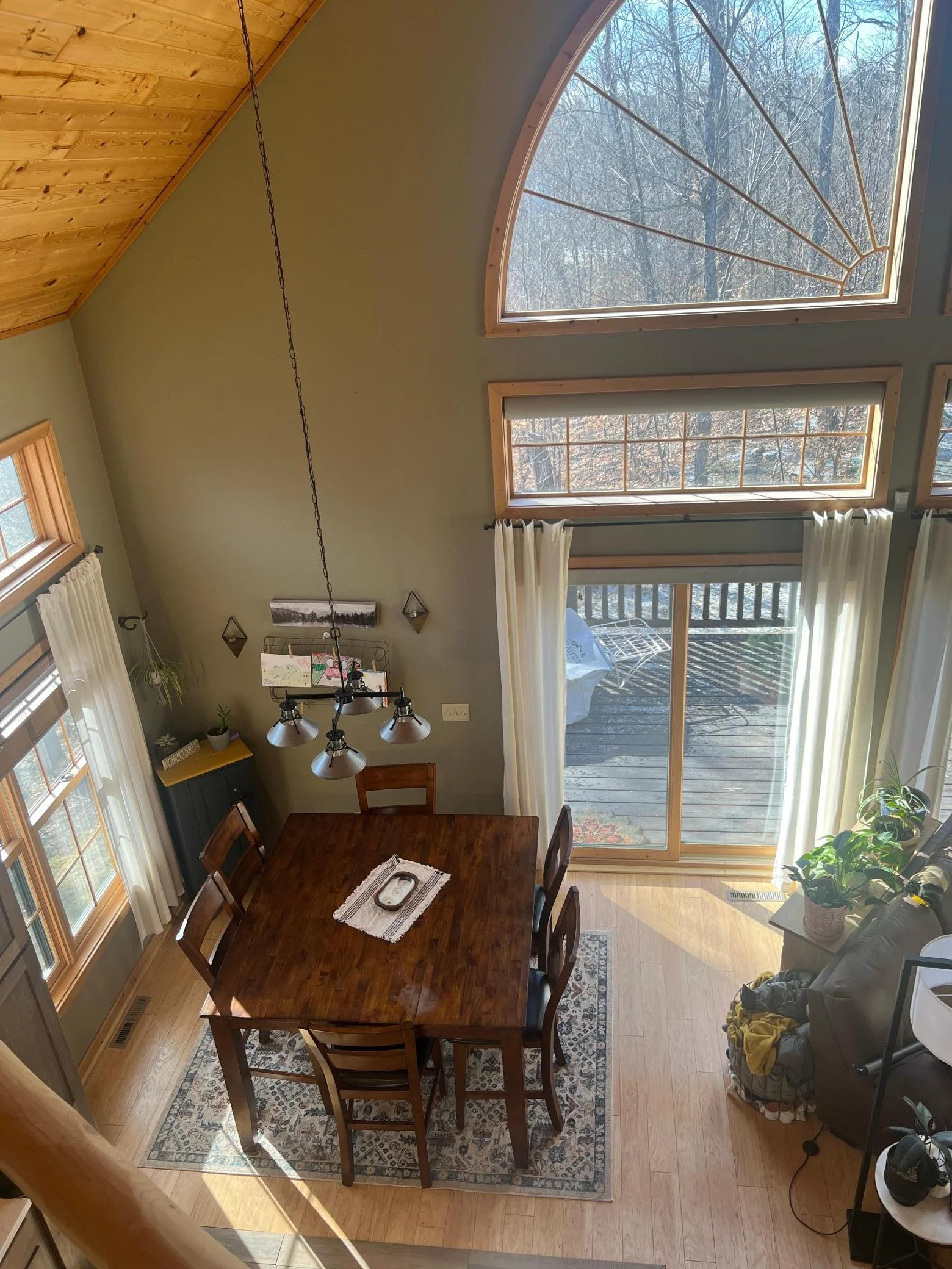 loft view of dining
