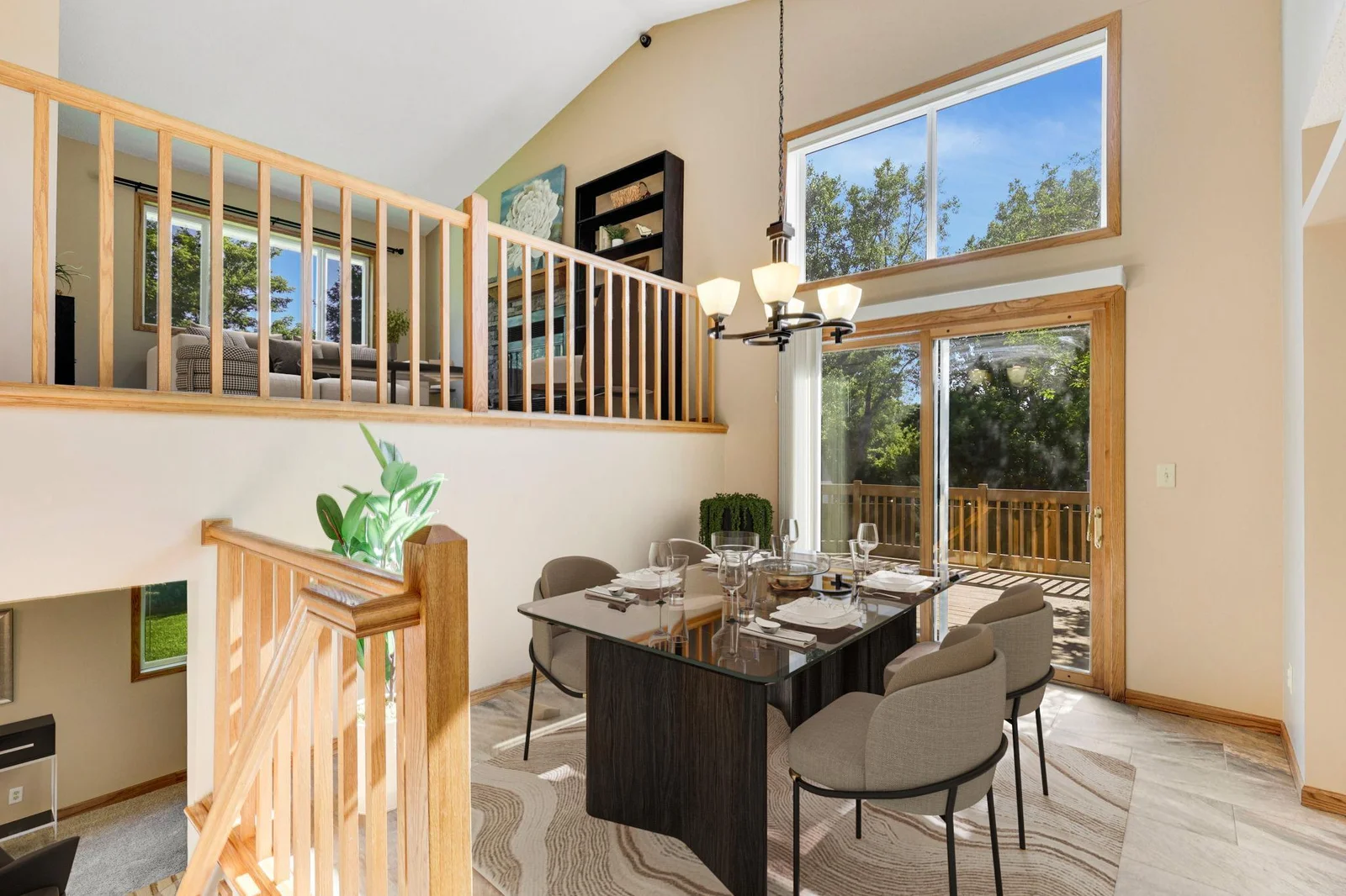 Dining area leads effortlessly to the side deck