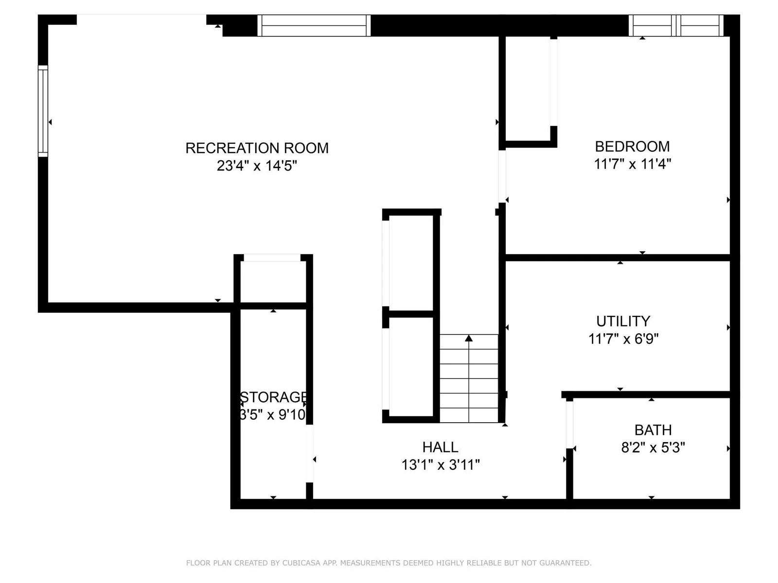 Lower Level.   No bedroom as labeled, it is an office