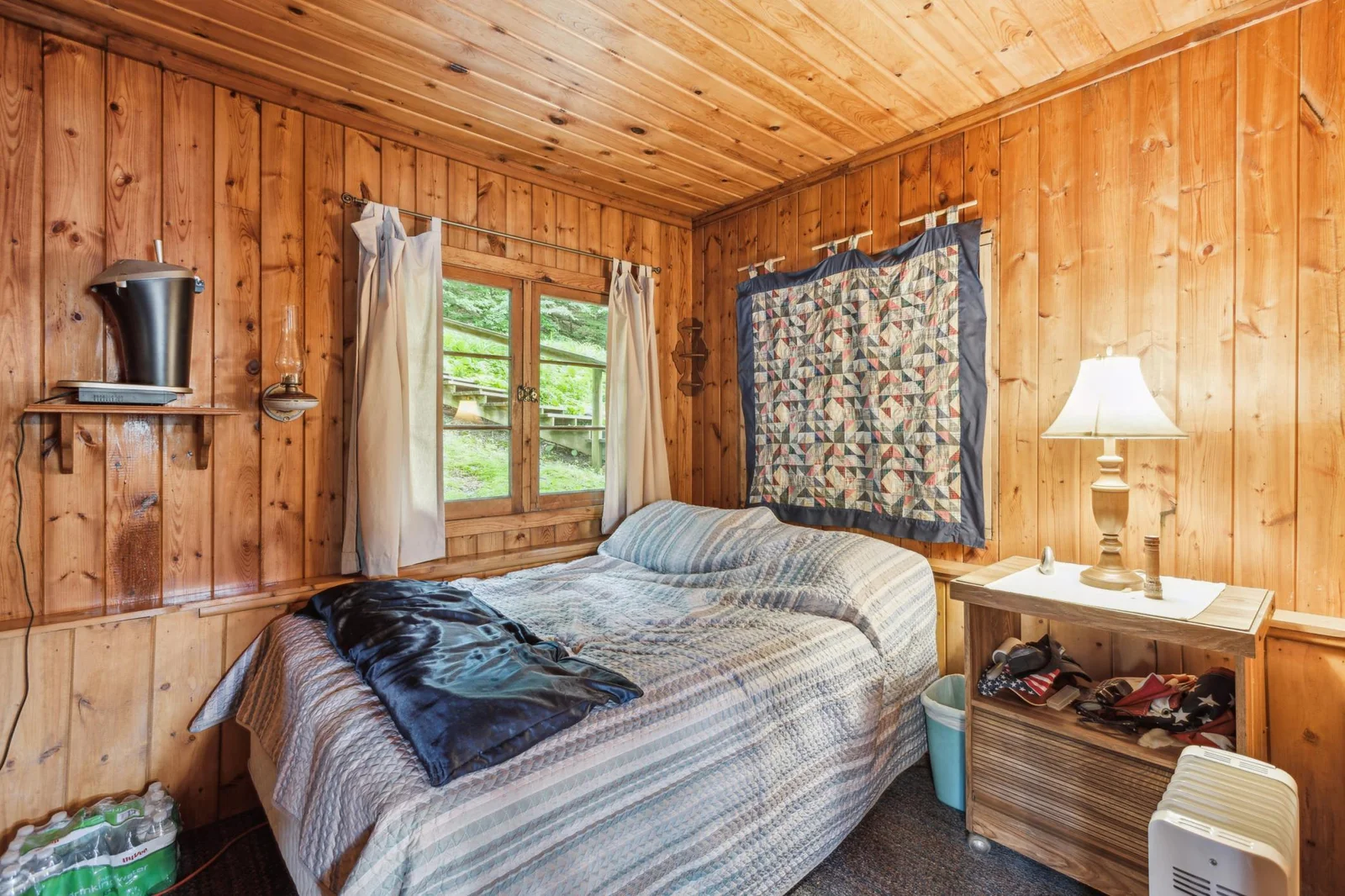 One of the two cozy bedrooms. Cabin charms flows throughout.