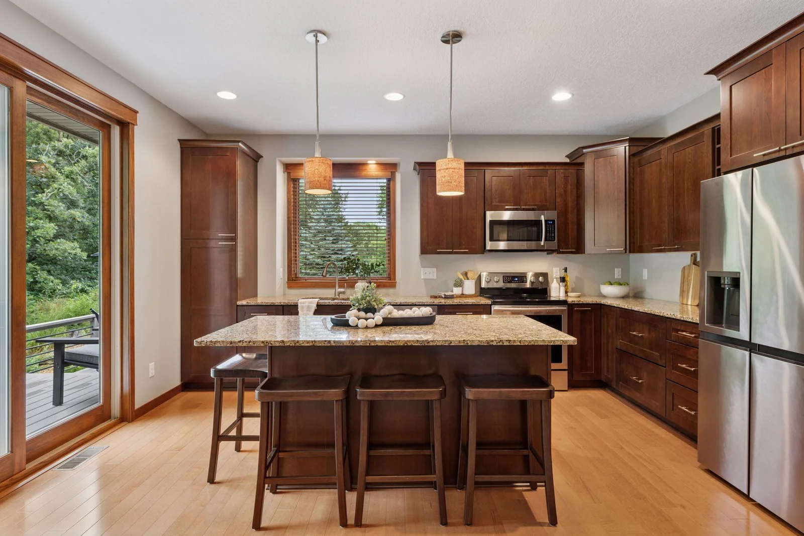 This kitchen was made for entertaining—expansive counter space, custom finishes, and open flow.