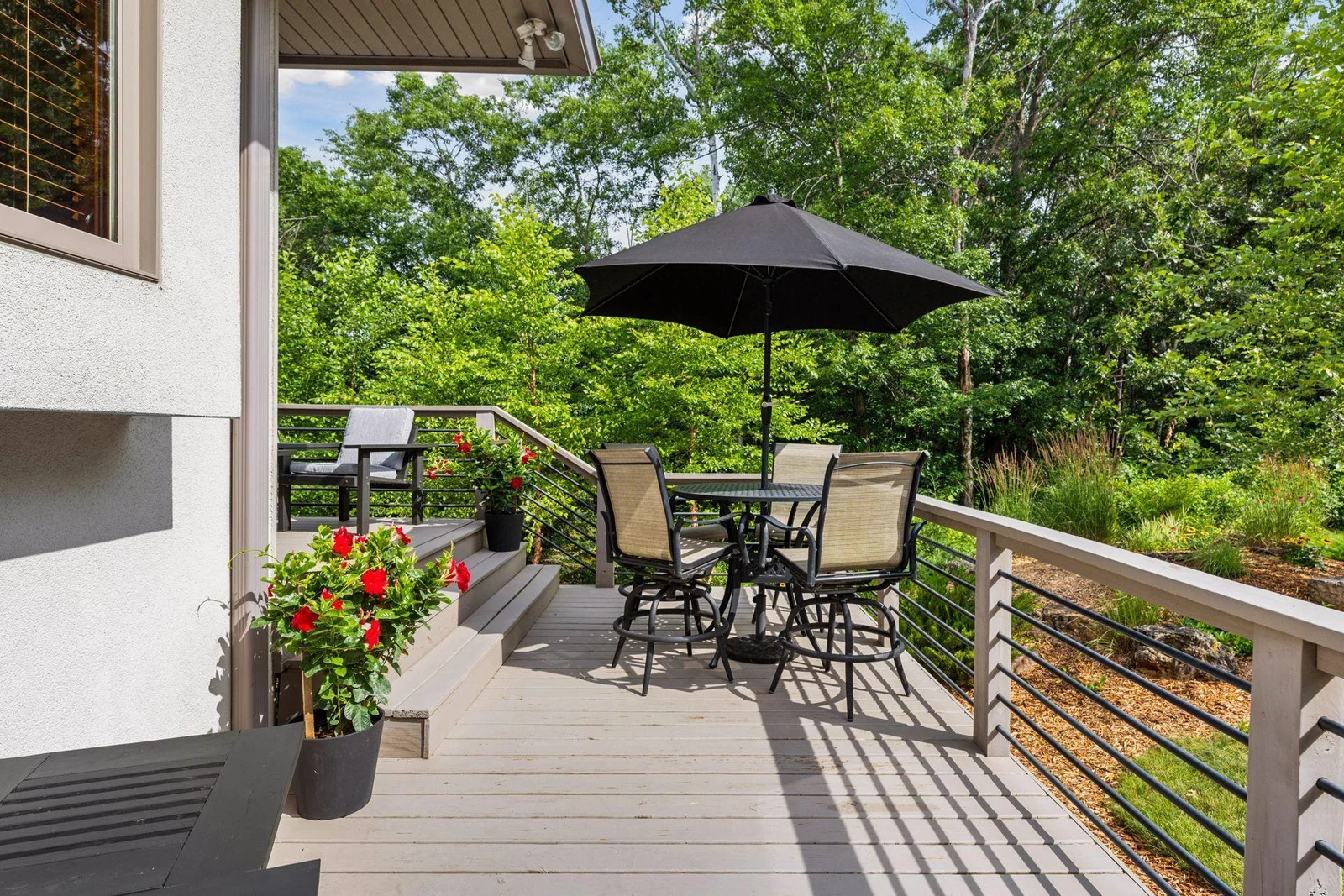 Soak up the sunshine, enjoy your morning coffee, or unwind with a view—this space was made to be enjoyed.