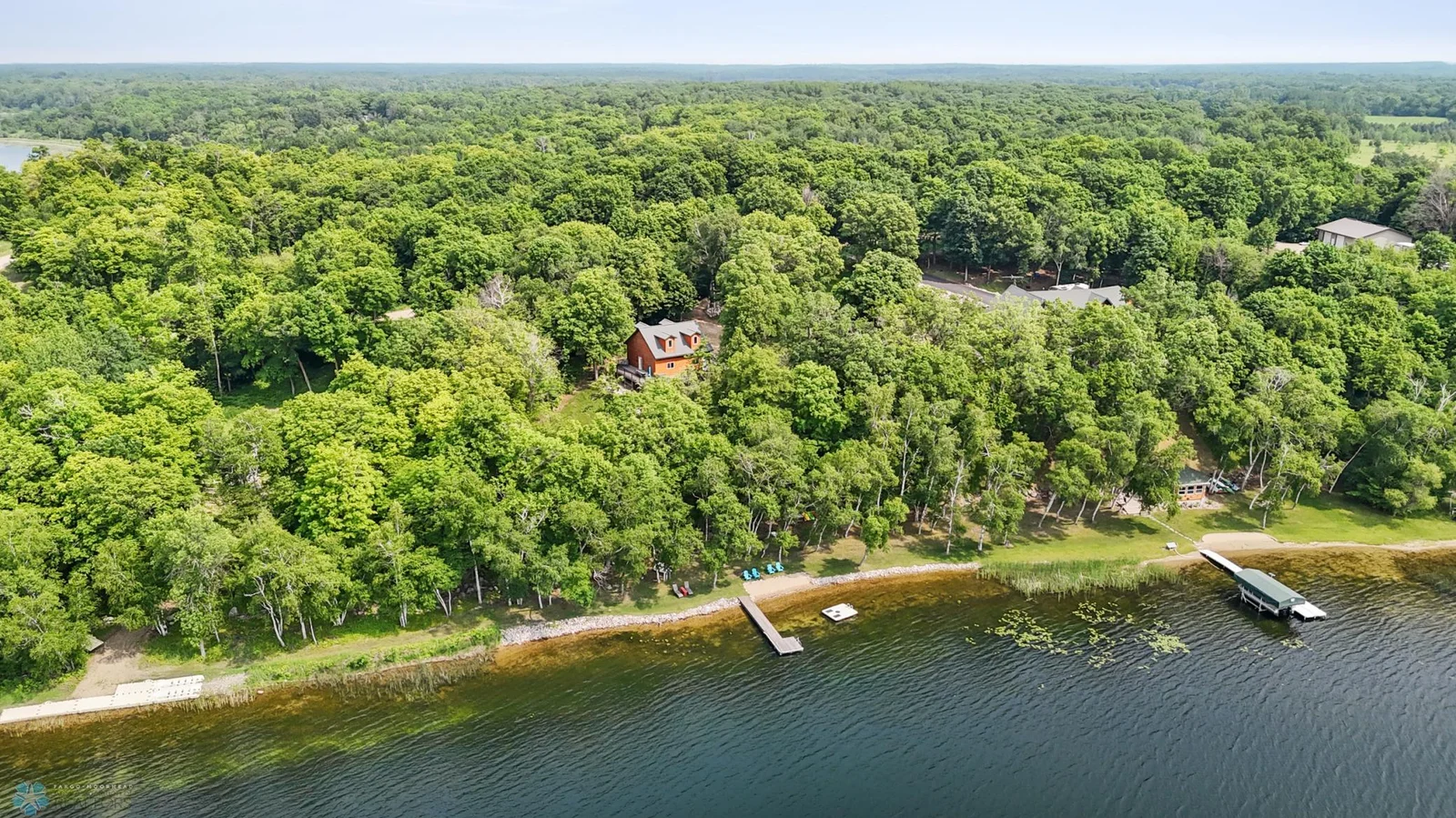 Areal view of Cabin & shoreline