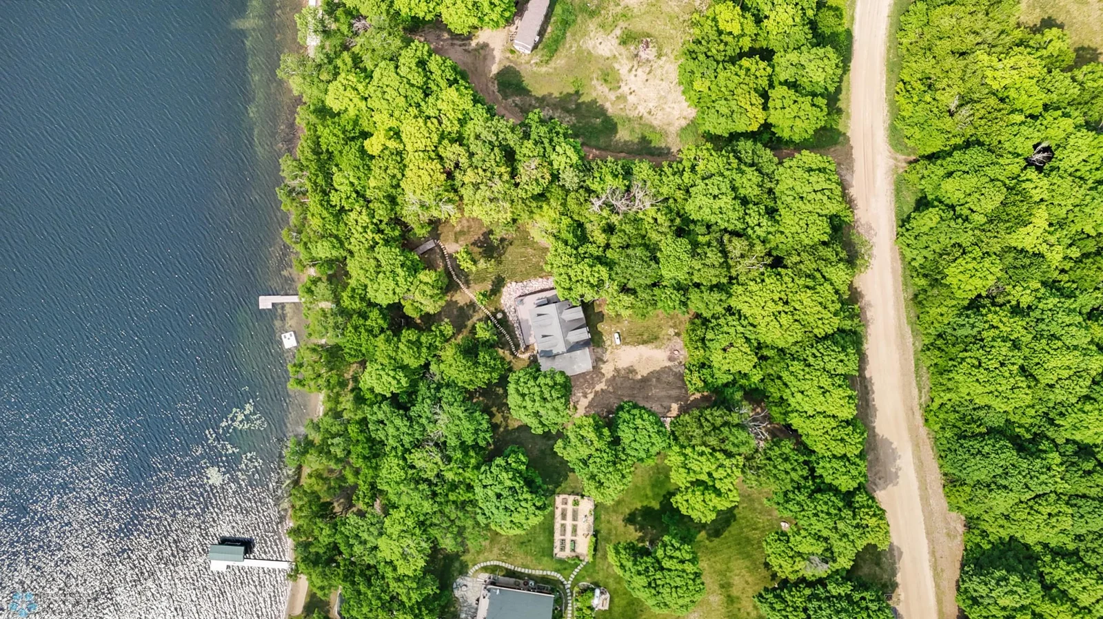 Birds eye view of cabin