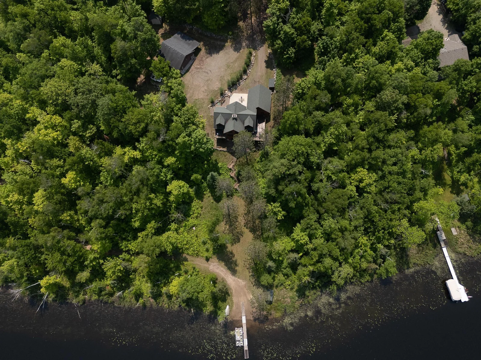 Aerial - looking down on property