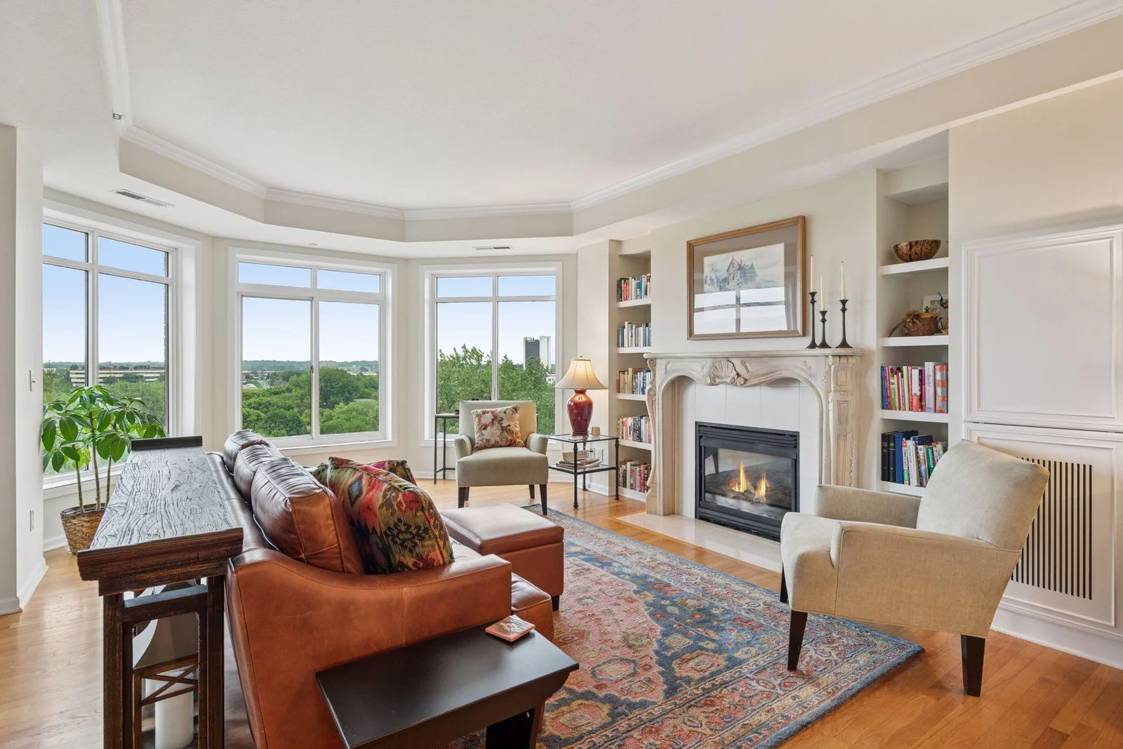 Living room with gas fireplace