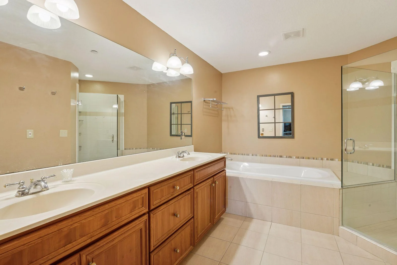 Primary bedroom bath with soaking tub