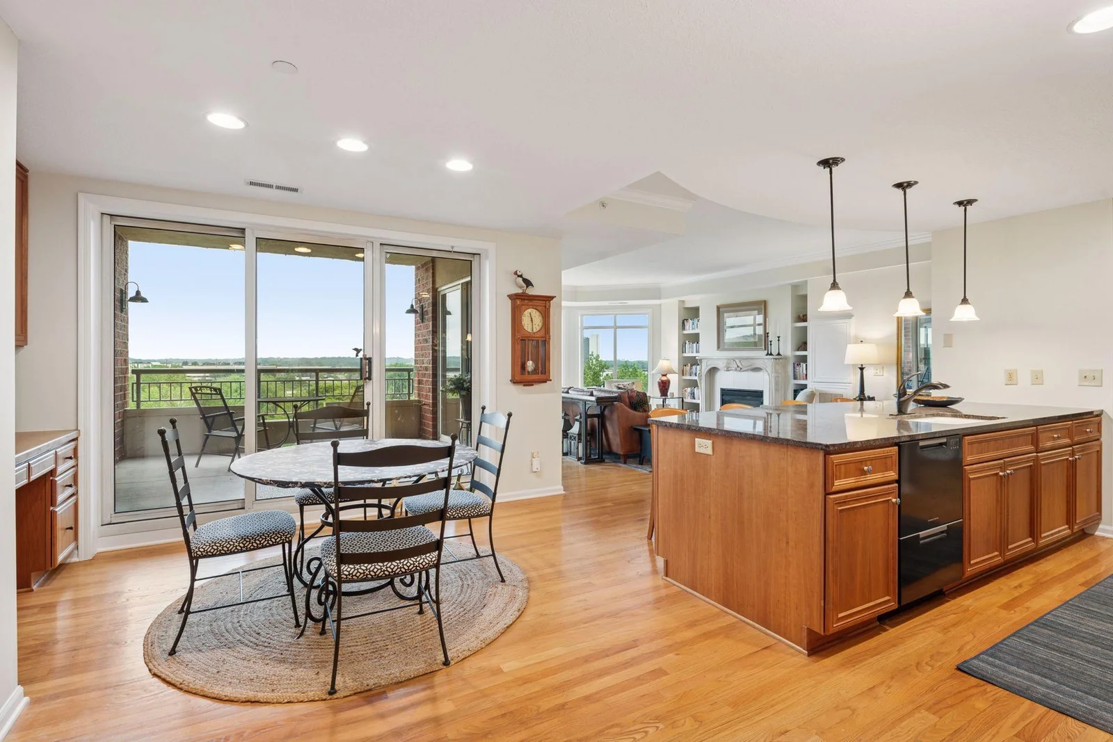 Informal dining right off the balcony