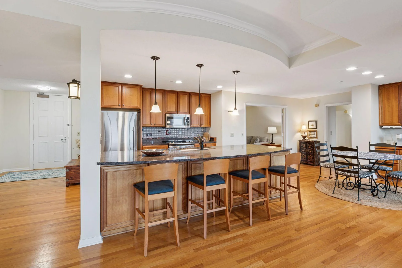 Tasteful kitchen with new stove and microwave