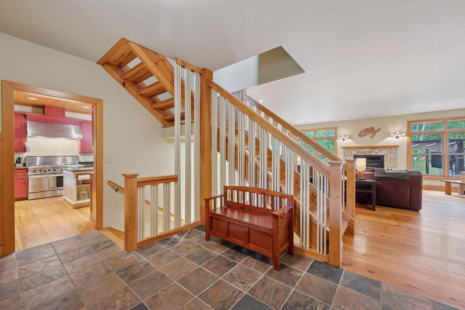 Open entry area to all areas of the home