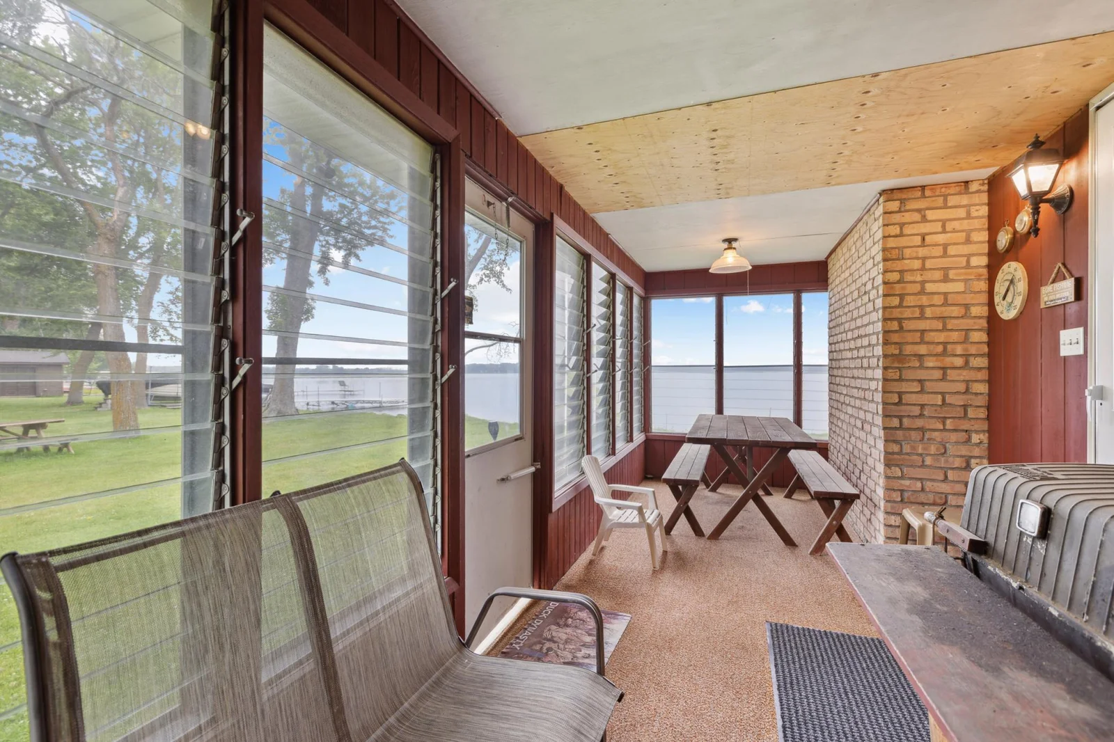 As you enter the home through the enclosed porch, complete with louvered windows you will love the extension of the living space. It wouldn't take much to enclose this to be finished square footage. The overall footprint of the home is 1024sq ft.