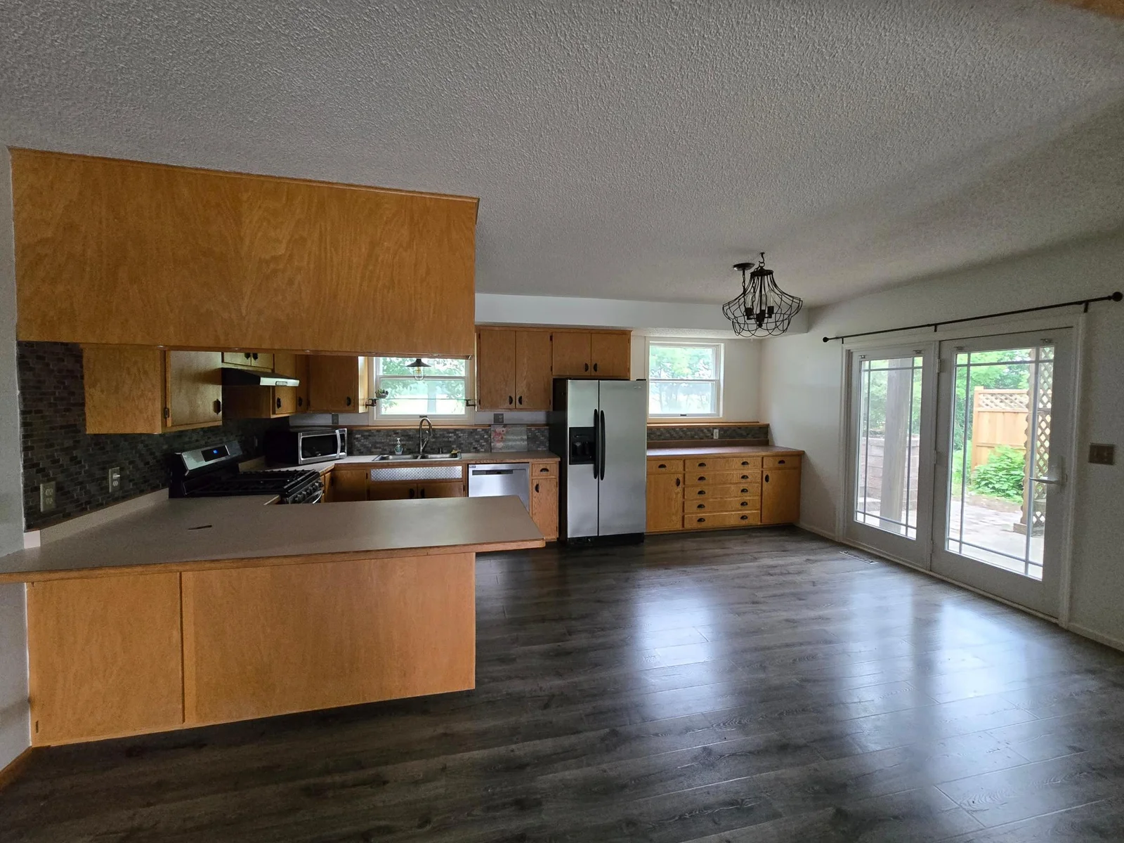 Breakfast bar and walkout to the patio