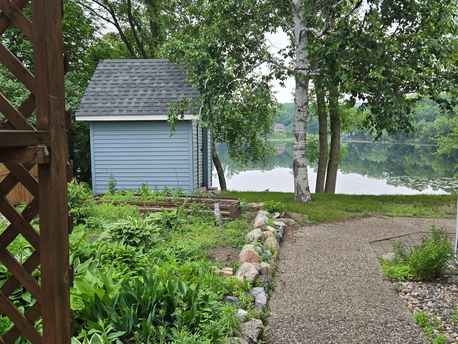 Beautiful landscaped walkway
