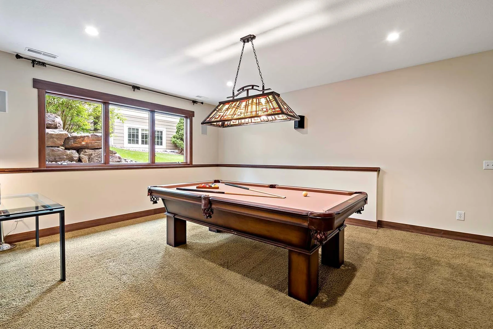 Game Room With Huge Egress Windows