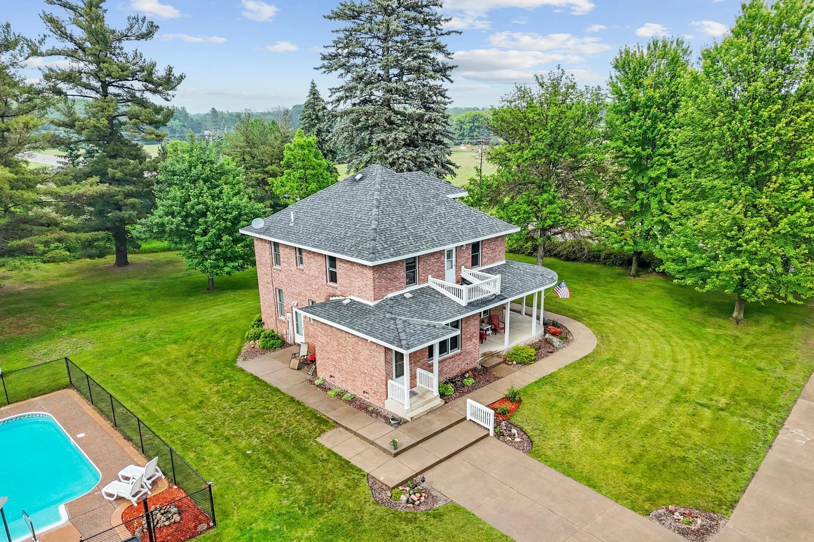 Aerial view of the home.