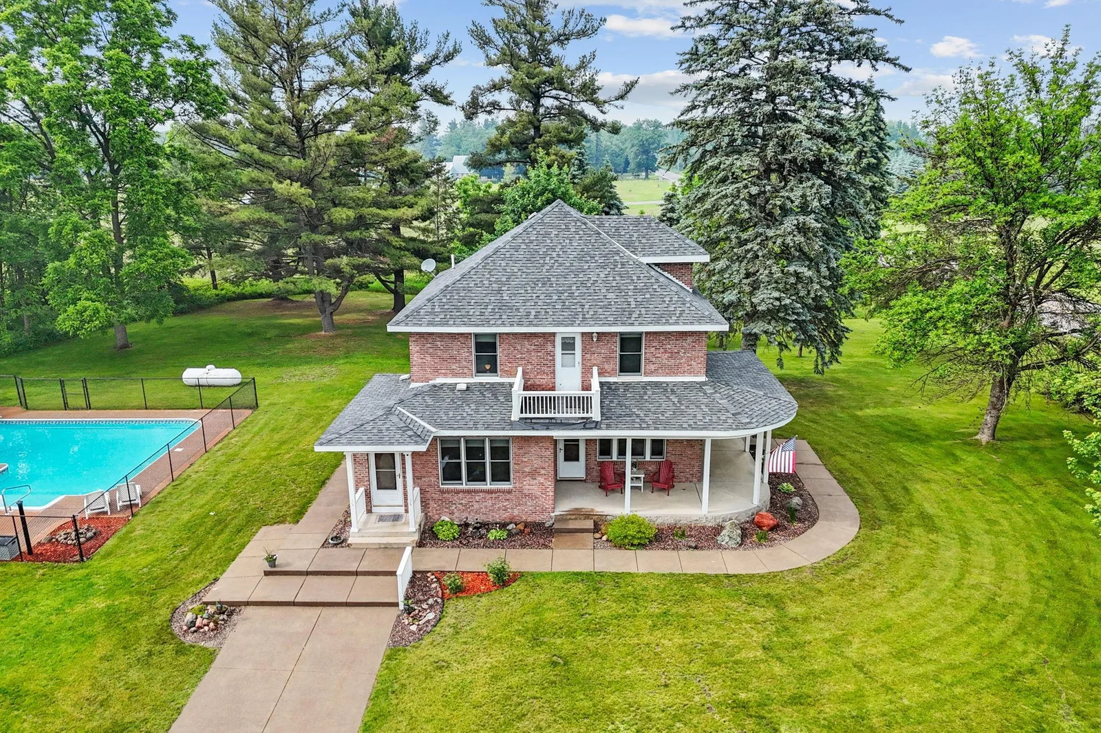 Aerial view of the home.