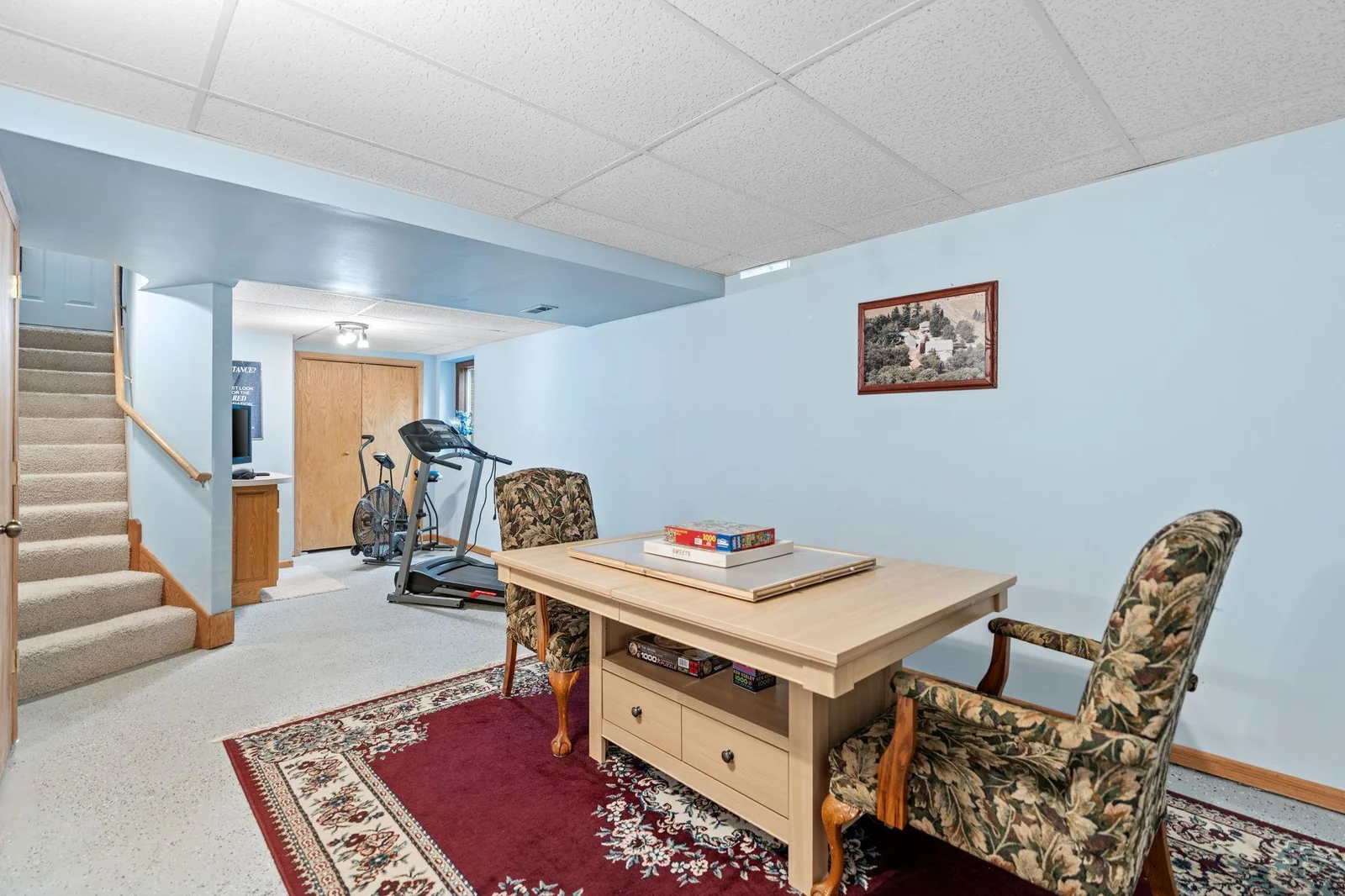 Finished lower-level Family room.
