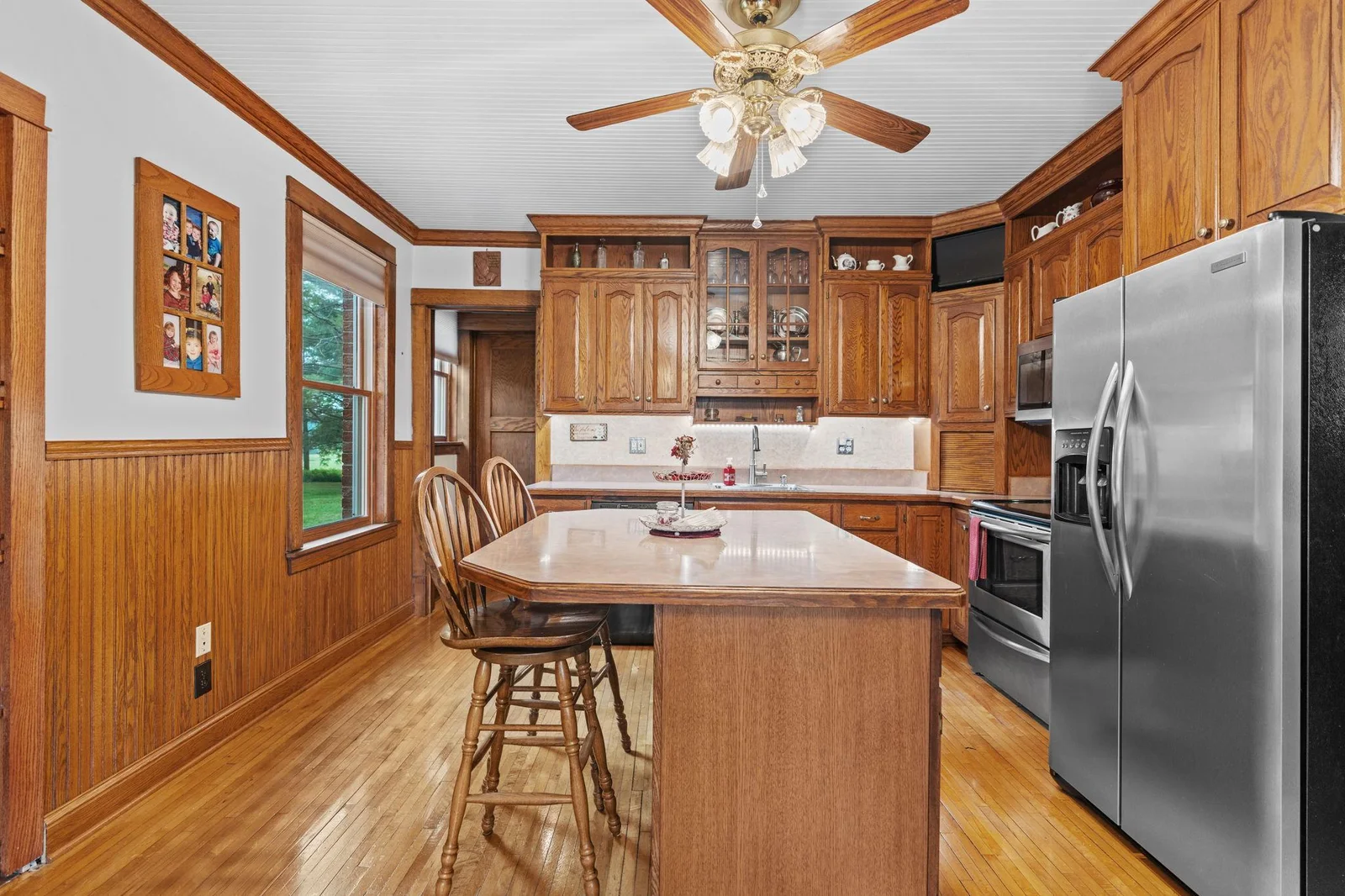 Kitchen with center island.