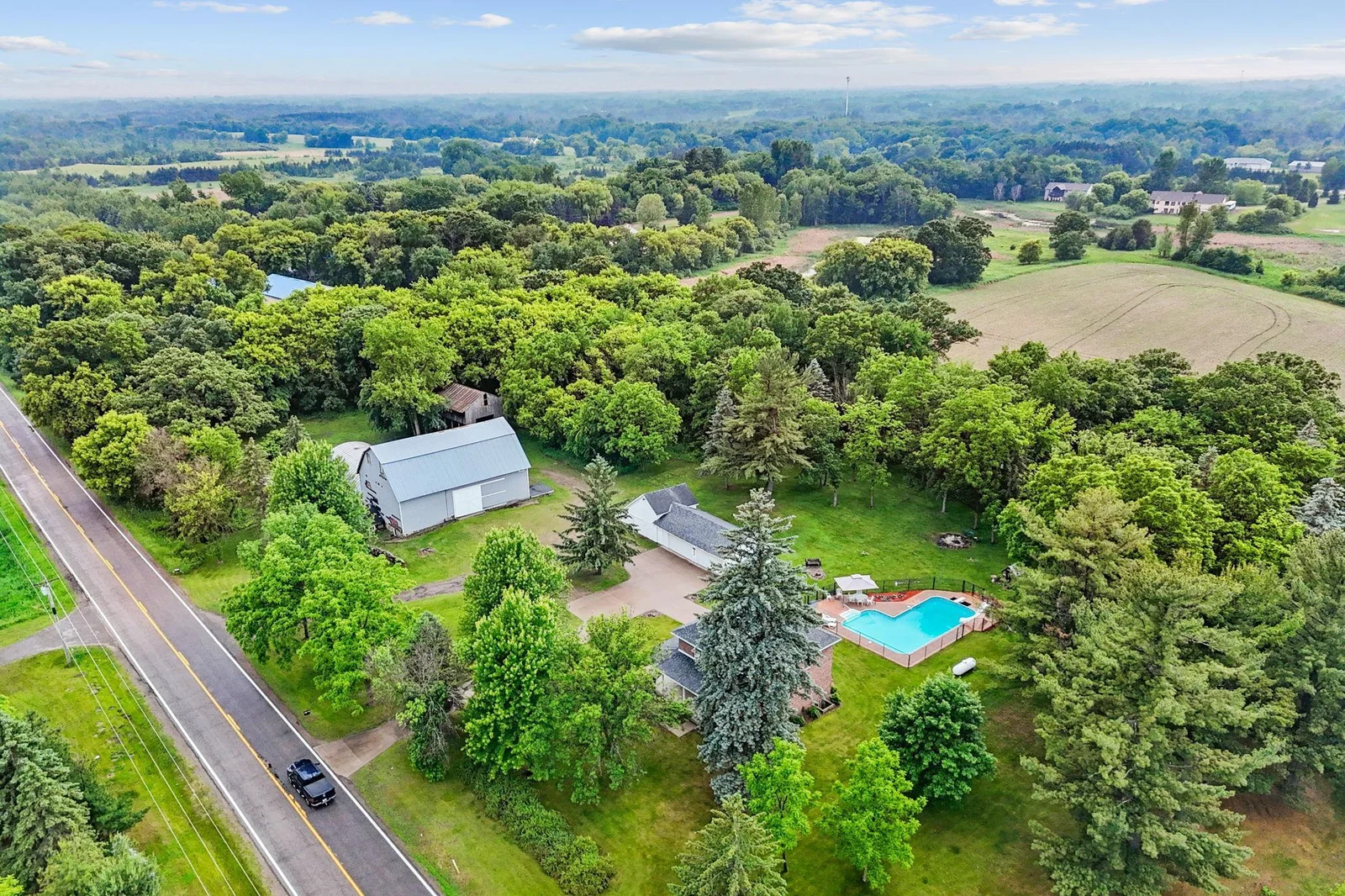 Sprawling property with 23+ acres.
