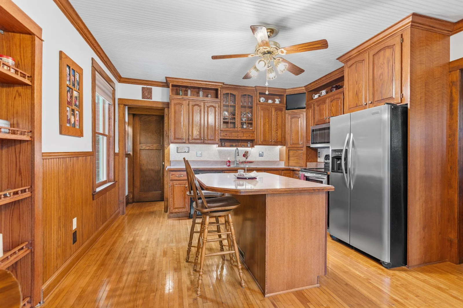 Nicely updated kitchen with center island.