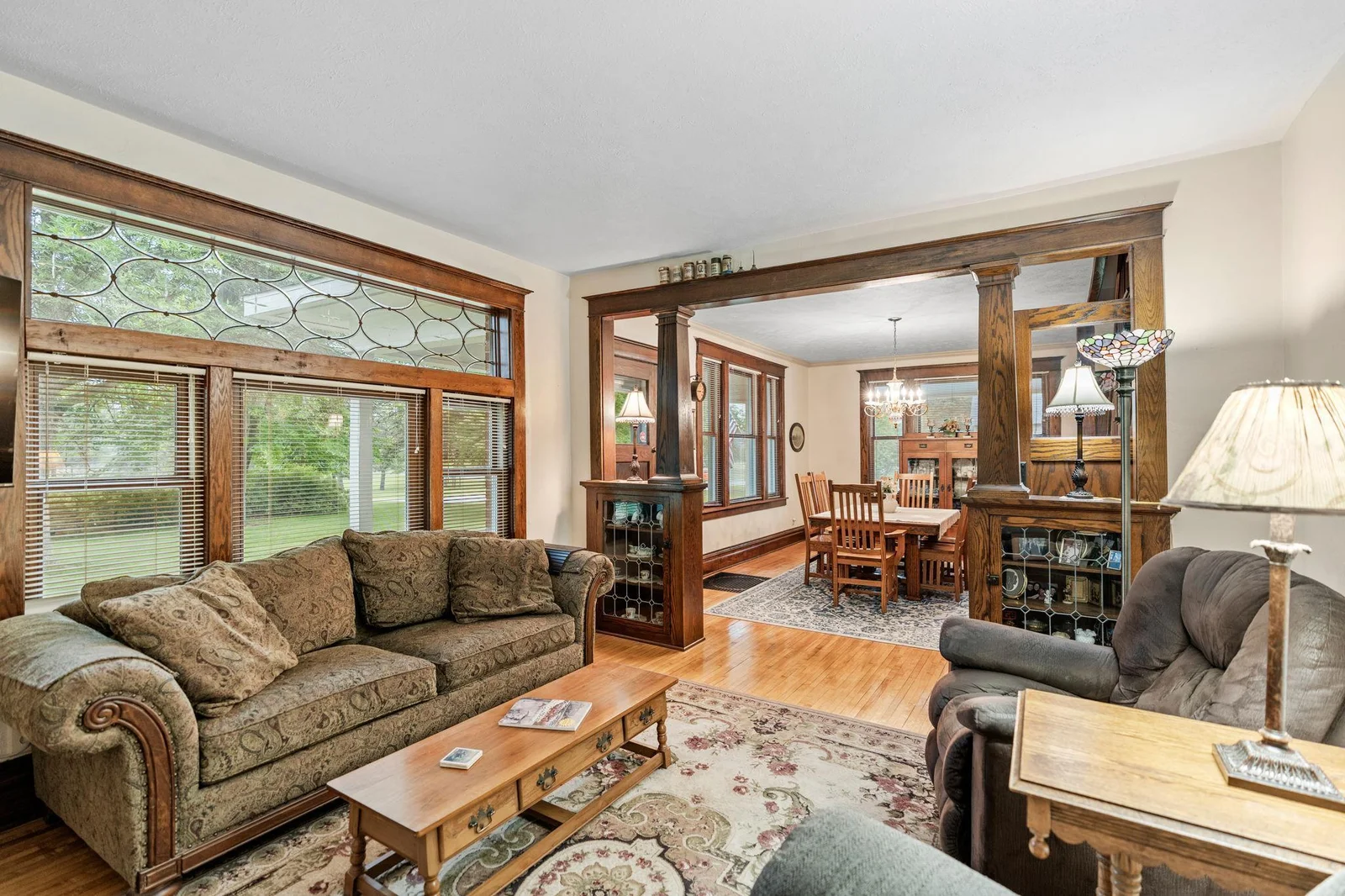 Living room-notice the original window detail.