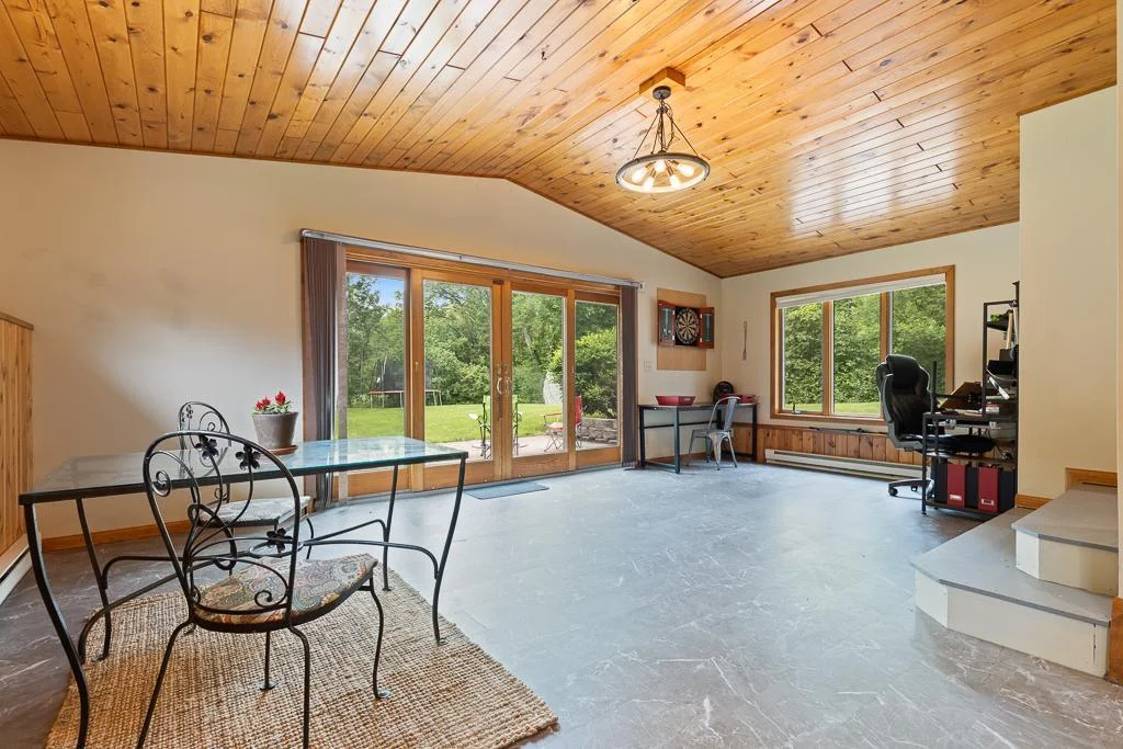 Stunning walkout overlooking the acreage.