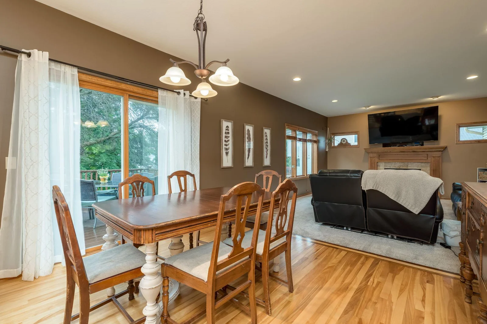Dining room and family room both with wonderful views of the backyard.