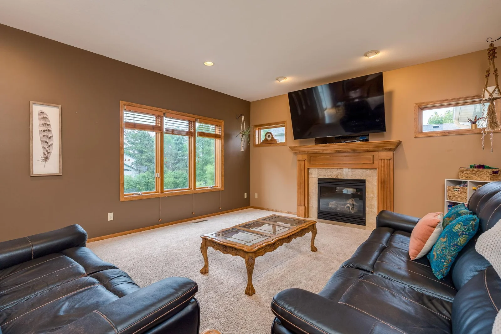 Spacious family room with gas fireplace!