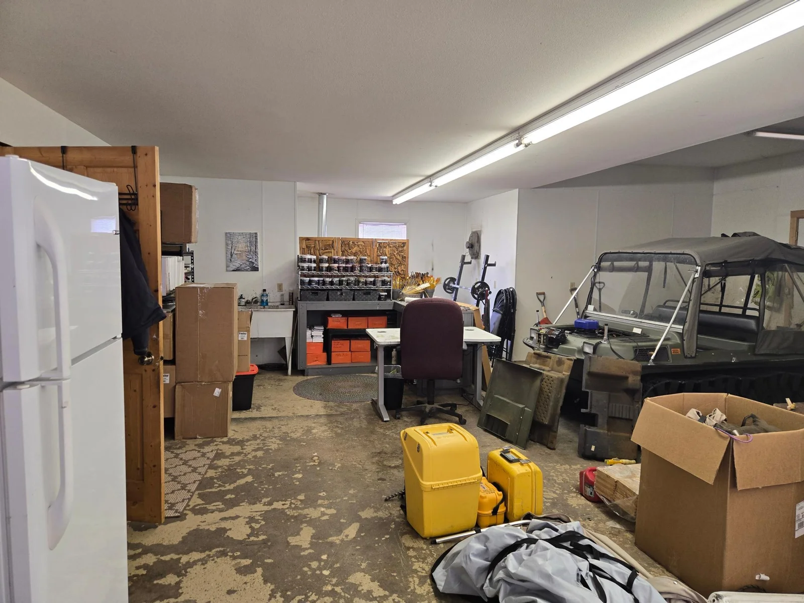 Full basement containing 3 storage rooms