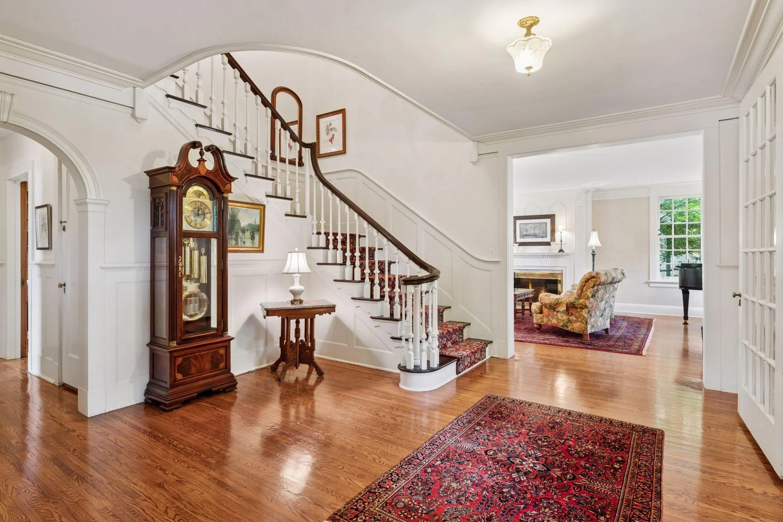 The entry is gracious and welcoming.