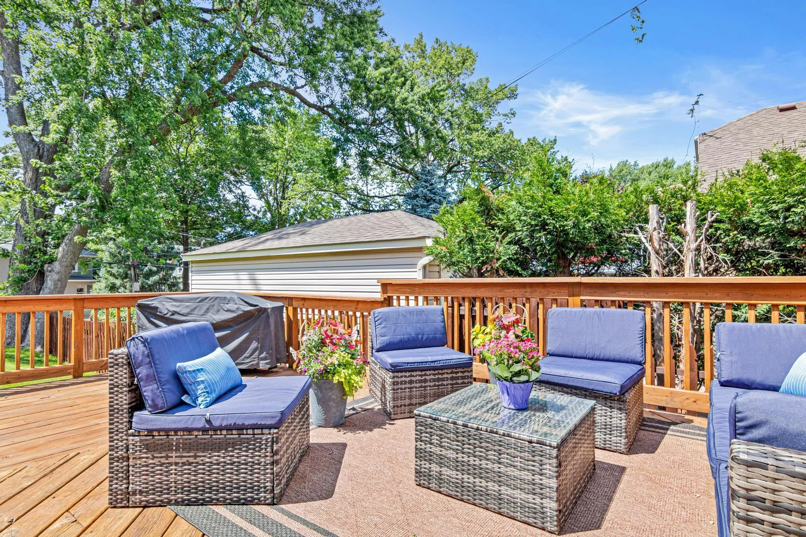 Grill away from the structure of the home!