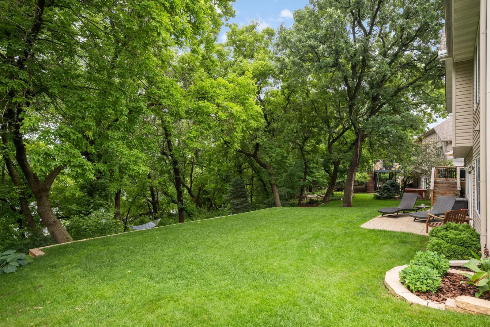 Meticulously landscaped backyard
