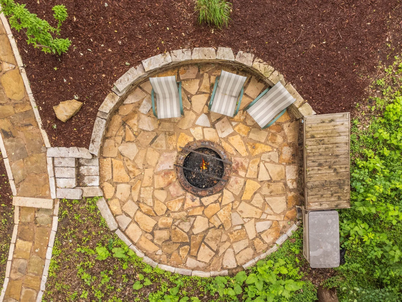 Back yard bonfire area