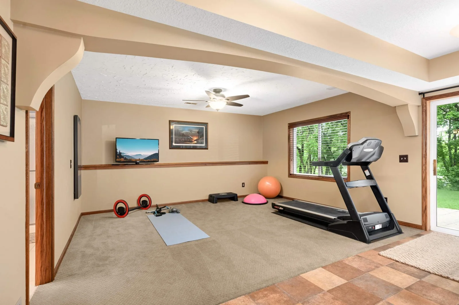 Lower level workout area
