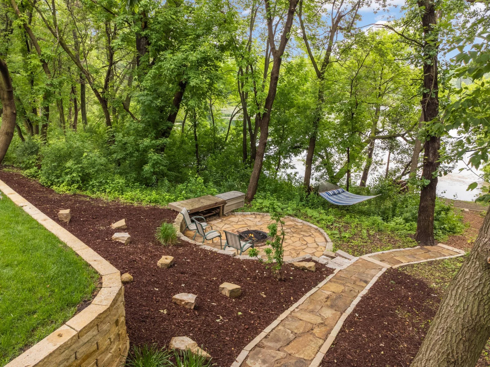 Landscaping to lake