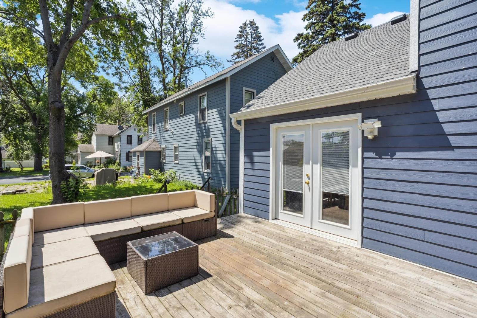 The deck and patio door
