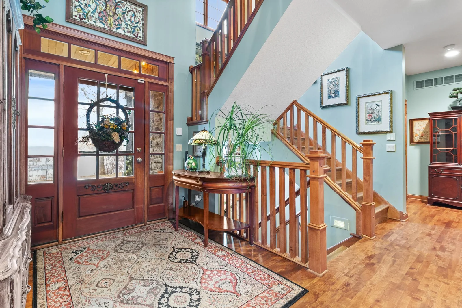 Entry, hardwood floors throughout, high ceilings