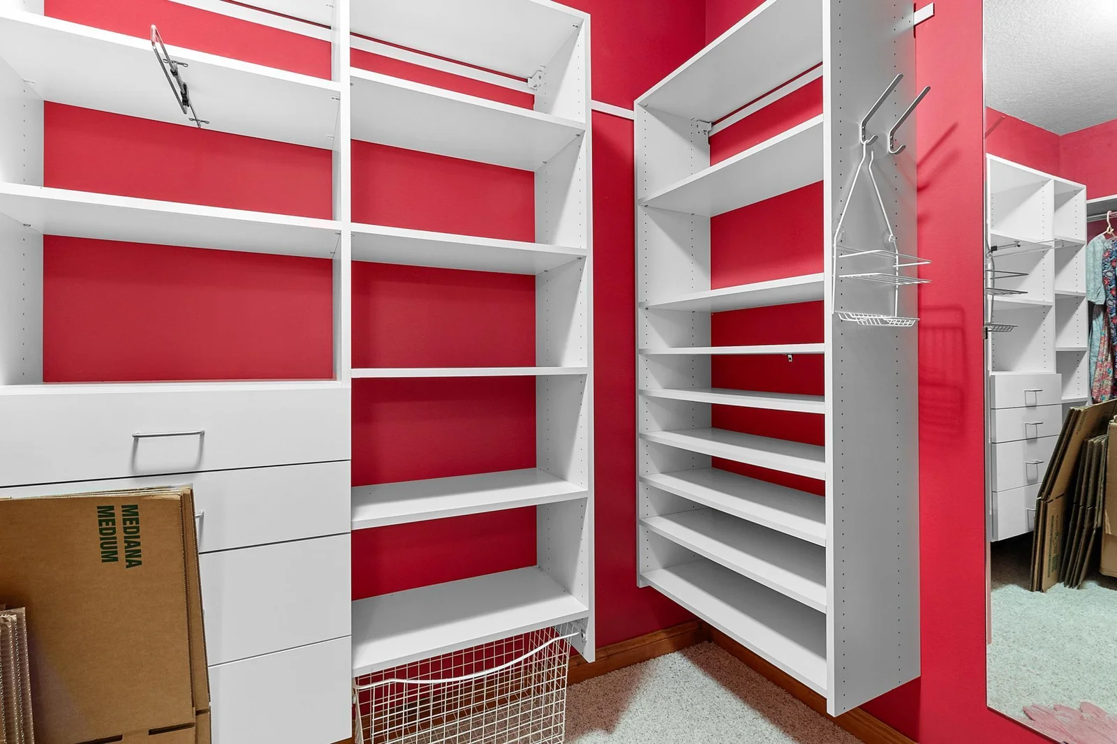 Lower-level second bedroom walk-in closet.