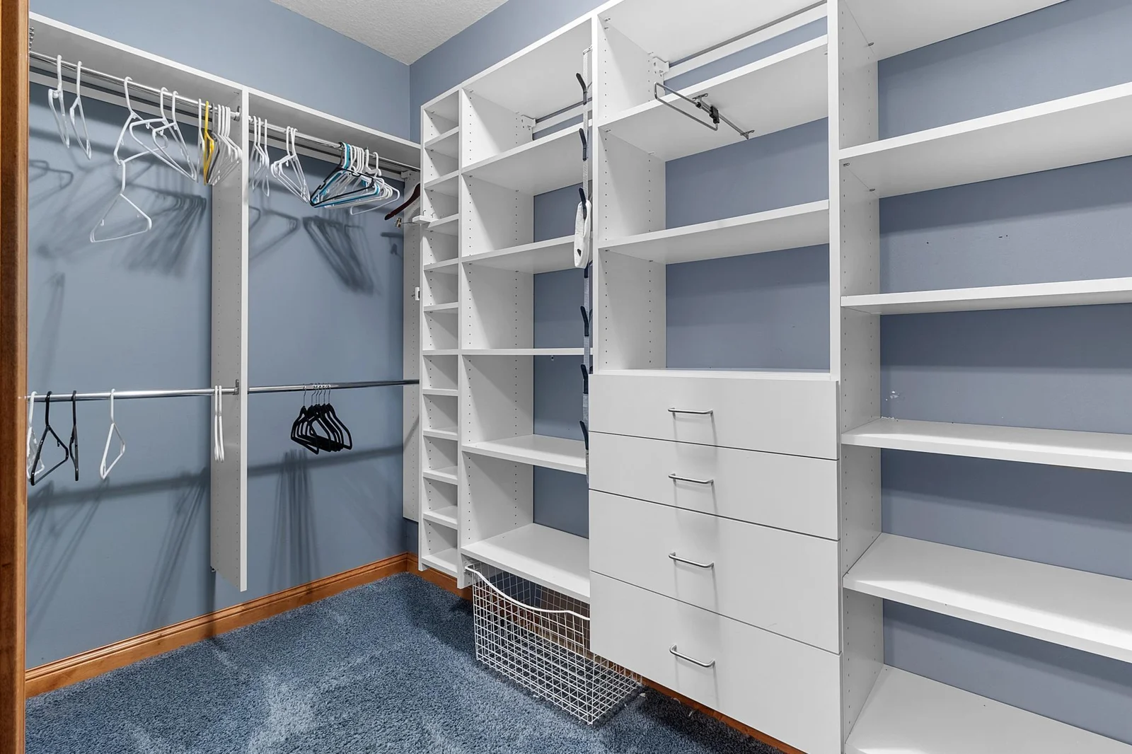 Lower-level first bedroom suite with walk-in closet.