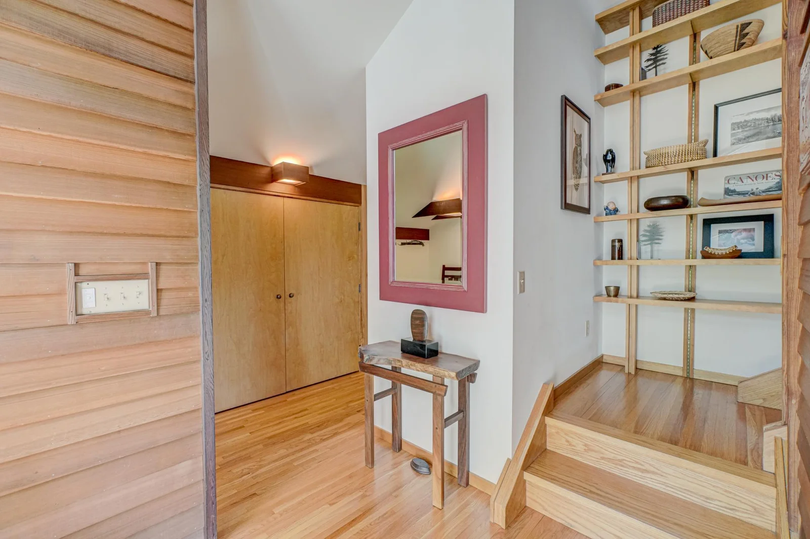 Within the entry area is this stairway to the upper levels.
