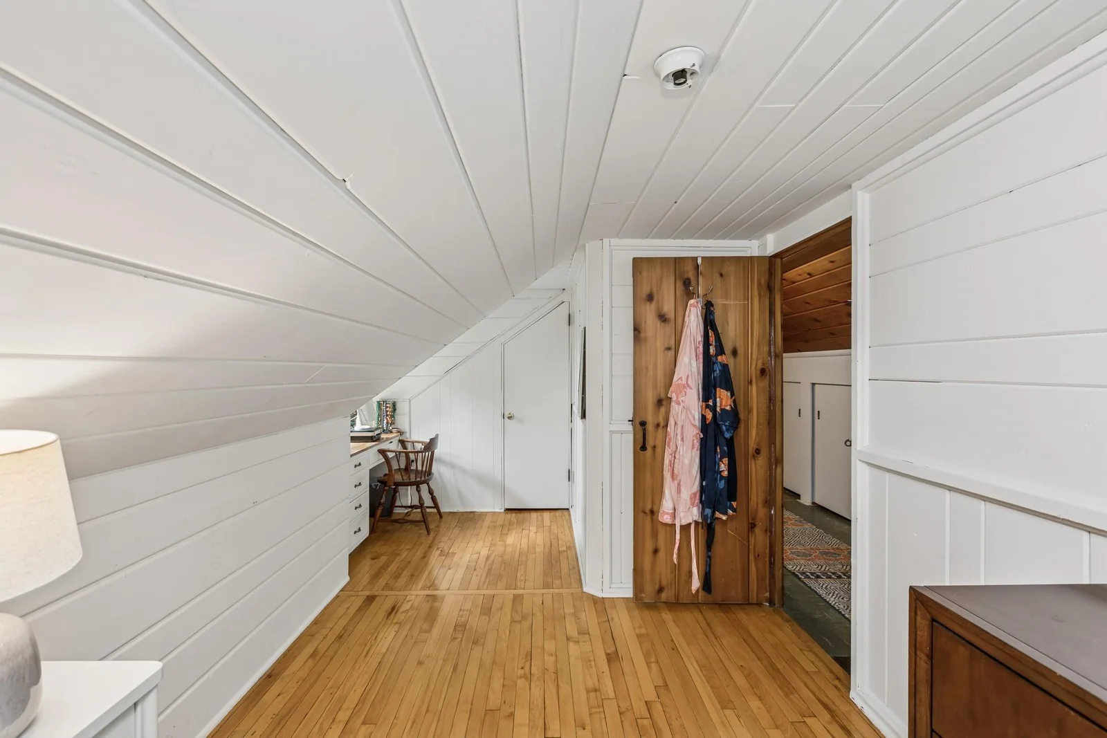 Changing Room to Cedar Closet and Built-in Desk View